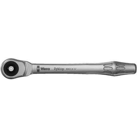 Wera 8003 A Zyklop Metal Ratchet with push-through square and 1/4" drive, 1/4" x 141 mm (series photo)