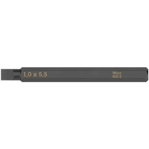 Wera 800 S Slotted bits for impact screwdrivers, 1.2 x 6.5 x 70 mm (series photo)