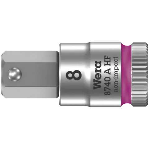 Wera 8740 A HF Zyklop bit socket with holding function, 1/4" drive, 7 x 100 mm (series photo)