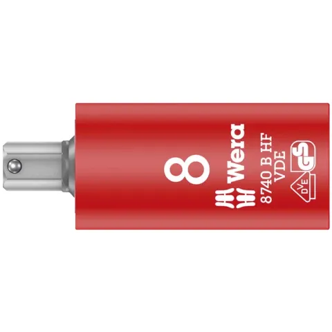 Wera 8740 B VDE HF Zyklop Hex bit socket, insulated, with holding function, 3/8" drive, 5 x 55 mm (series photo)
