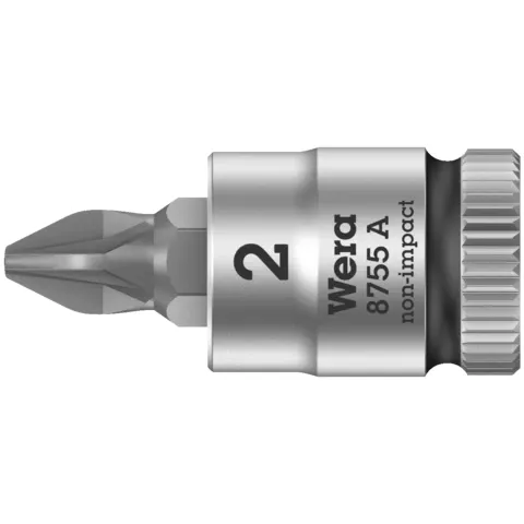Wera 8755 A Pozidriv Zyklop bit socket, 1/4" drive, PZ 1 x 28 mm (series photo)