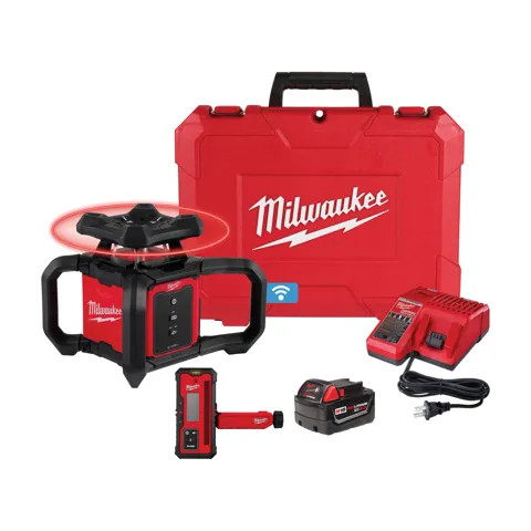 Milwaukee M18 Red Exterior Rotary Laser Level Kit w/ Receiver