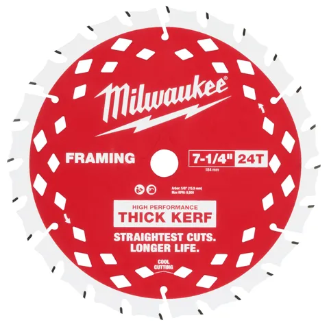 Milwaukee 7-1/4" 24T Thick Kerf Framing Circular Saw Blade