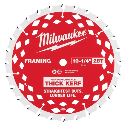 Milwaukee 10-1/4” 28T Thick Kerf Framing Circular Saw Blade