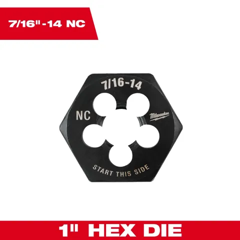 Milwaukee 7/16"-14 NC 1-Inch Hex Threading Die