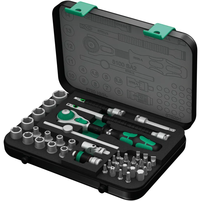 8100 SA 2 Zyklop Speed Ratchet Set, 1/4" drive, metric