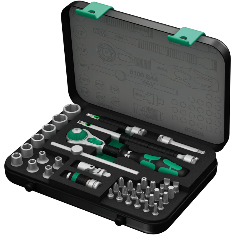 8100 SA 4 Zyklop Speed Ratchet Set, 1/4" drive, imperial