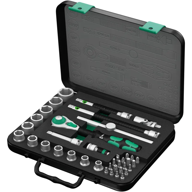 8100 SB 4 Zyklop Speed Ratchet Set, 3/8" drive, imperial