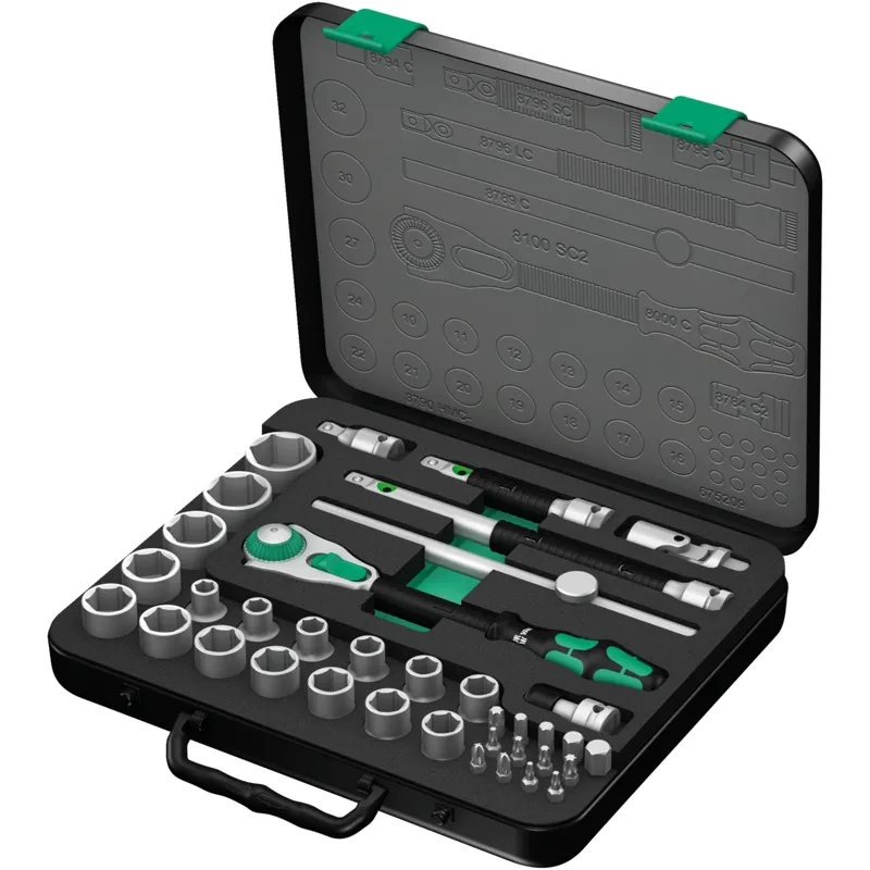 8100 SC 2 Zyklop Speed Ratchet Set, 1/2" drive, metric
