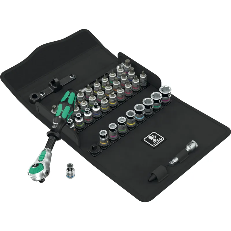 8100 SA All-in Zyklop Speed Ratchet Set, 1/4" drive, with holding function, metric