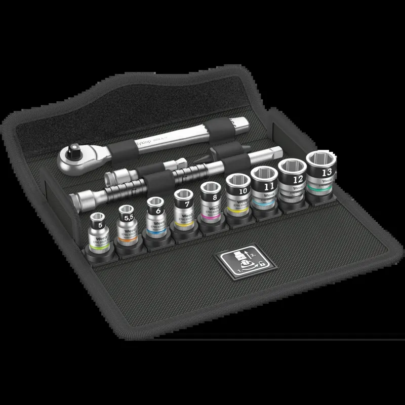 8100 SA 12 HF Zyklop Metal Ratchet Set with switch lever, 1/4" drive, metric