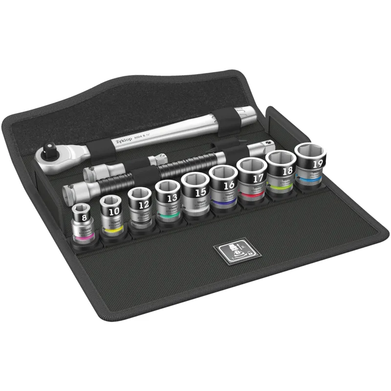 8100 SB HF 1 Zyklop Metal Ratchet Set with switch lever, 3/8" drive, with holding function, metric