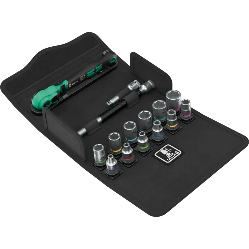 8100 SA 13 Zyklop Comfort ratchet set, reversing lever, 1/4" drive, metric