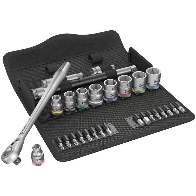 8100 SB 8 Zyklop Metal Ratchet Set with switch lever, 3/8" drive, metric