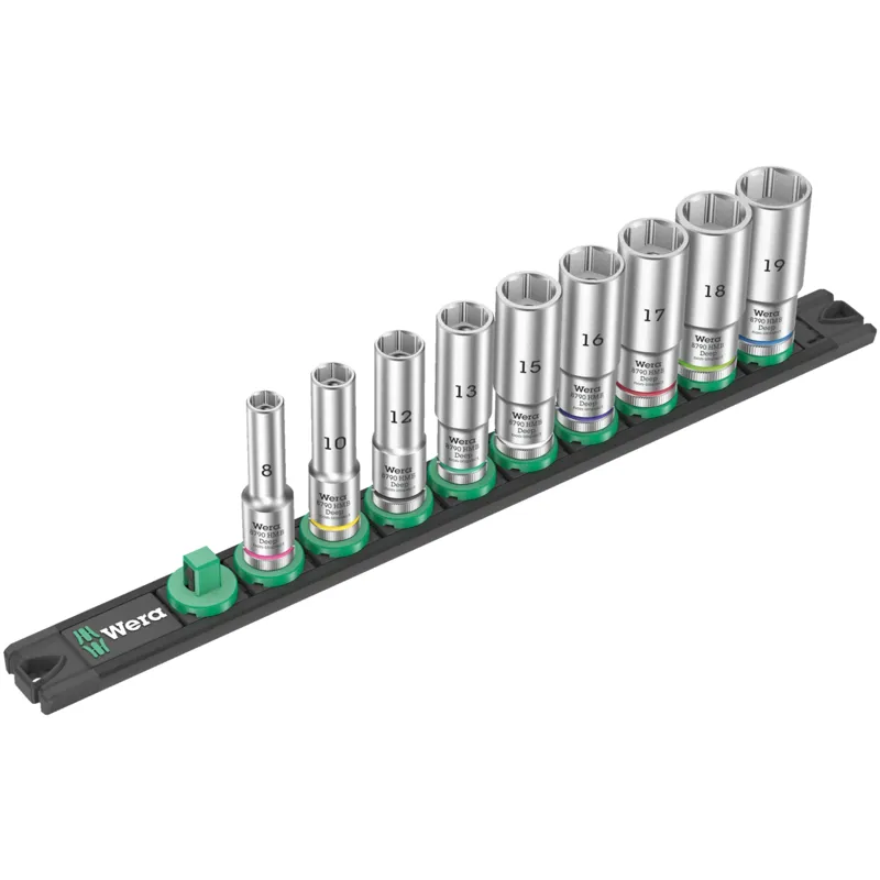 Magnetic socket rail B Deep 1 socket set, 3/8" drive