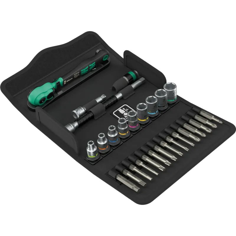8100 SA 14 Zyklop Comfort ratchet set, reversing lever, 1/4" drive, metric