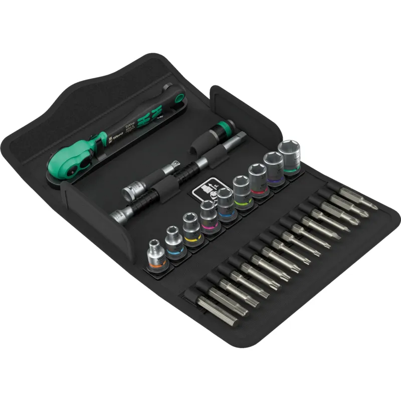 8100 SA 15 Zyklop Comfort ratchet set, reversing lever, 1/4" drive, imperial