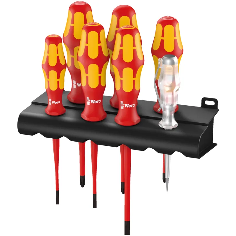 160 iS/7 Rack Screwdriver set Kraftform Plus Series 100, single-pole phase tester and rack. With reduced blade diameter