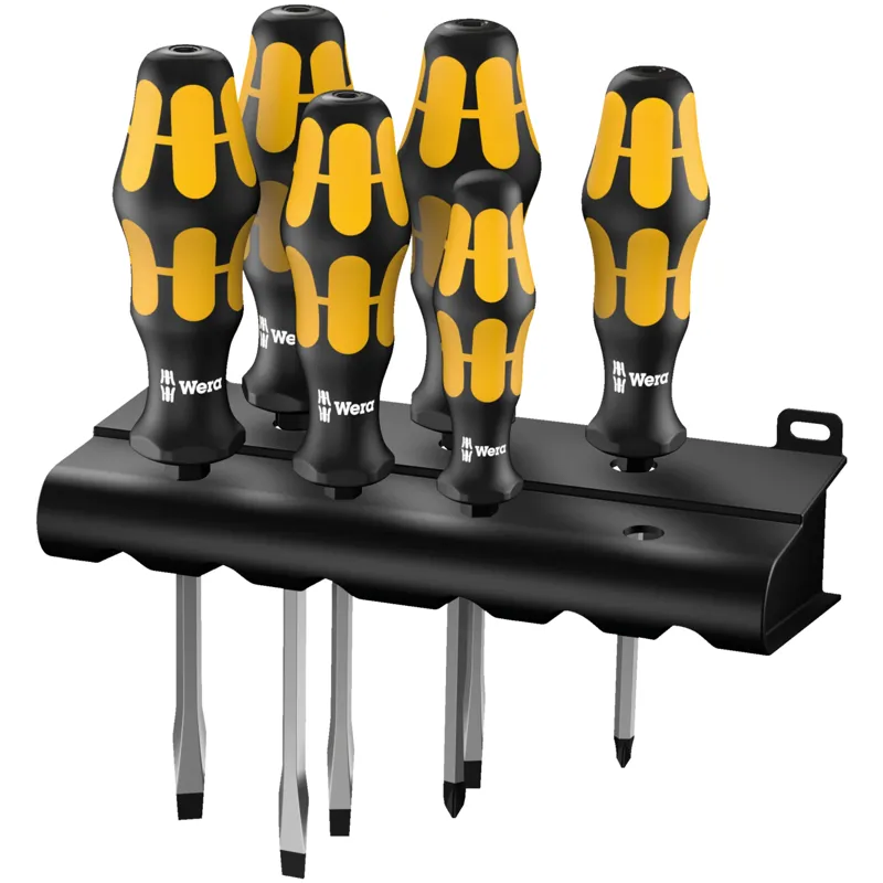 932 S/6 Screwdriver set Kraftform Wera: Chiseldriver and rack