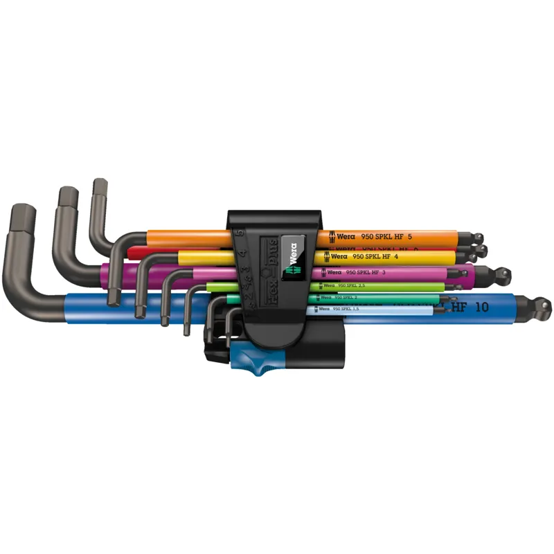 950/9 Hex-Plus Multicolour HF 1 L-key set, metric, BlackLaser, with holding function