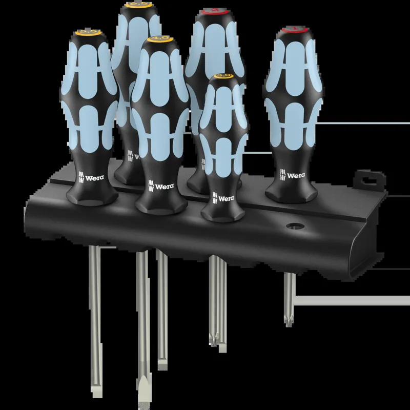 3334/6 Screwdriver set, stainless and rack