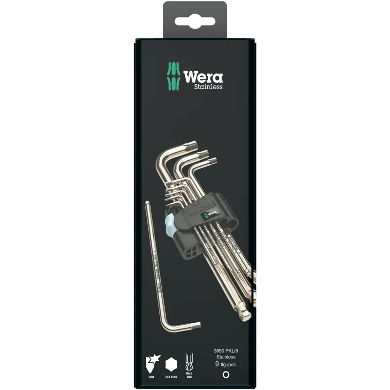 3950/9 Hex-Plus Stainless 1 SB L-key set, metric, stainless