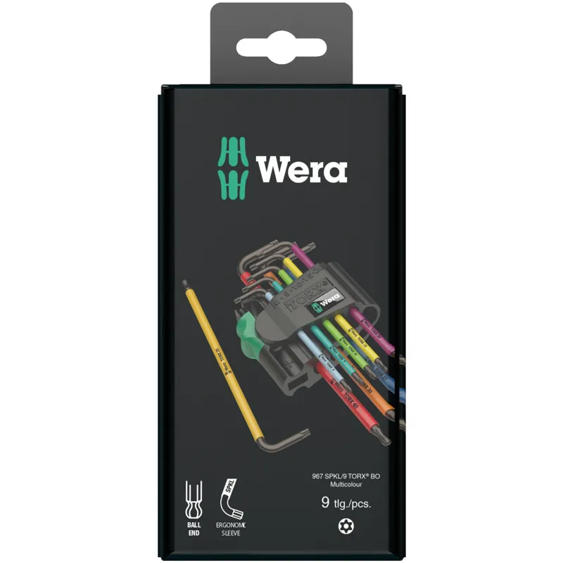 967/9 TX BO Multicolour 1 SB L-key set for tamper-proof TORX® screws, BlackLaser
