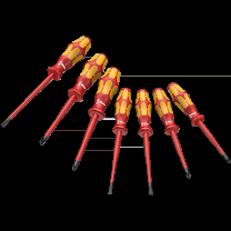 160 iSS/7 Screwdriver set Kraftform Plus Series 100. With reduced blade diameters and smaller handle diameters