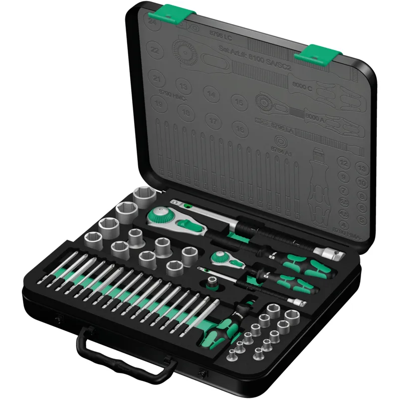 8100 SA/SC 2 Zyklop Speed Ratchet Set, 1/4" drive and 1/2" drive, metric