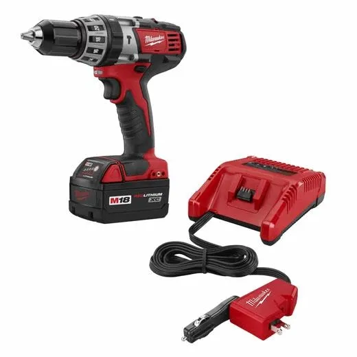 M18 Cordless Lithium-Ion ½” Hammer Drill/Driver Kit with AC/DC Charger