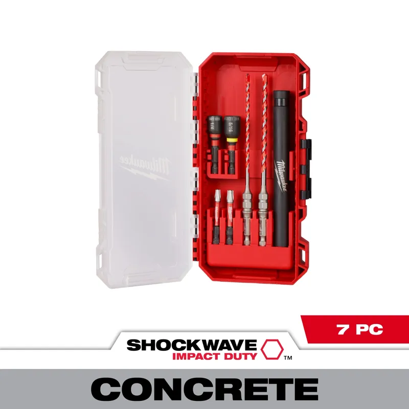 7PC SHOCKWAVE Impact Duty Carbide Hammer Drill Bit Concrete Screw Install Set, which includes this part