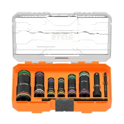 KNECT Quad-24 Heavy-Duty Impact Flip Sockets, SAE and Metric, 9-Piece